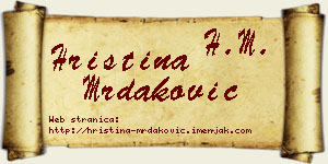 Hristina Mrdaković vizit kartica